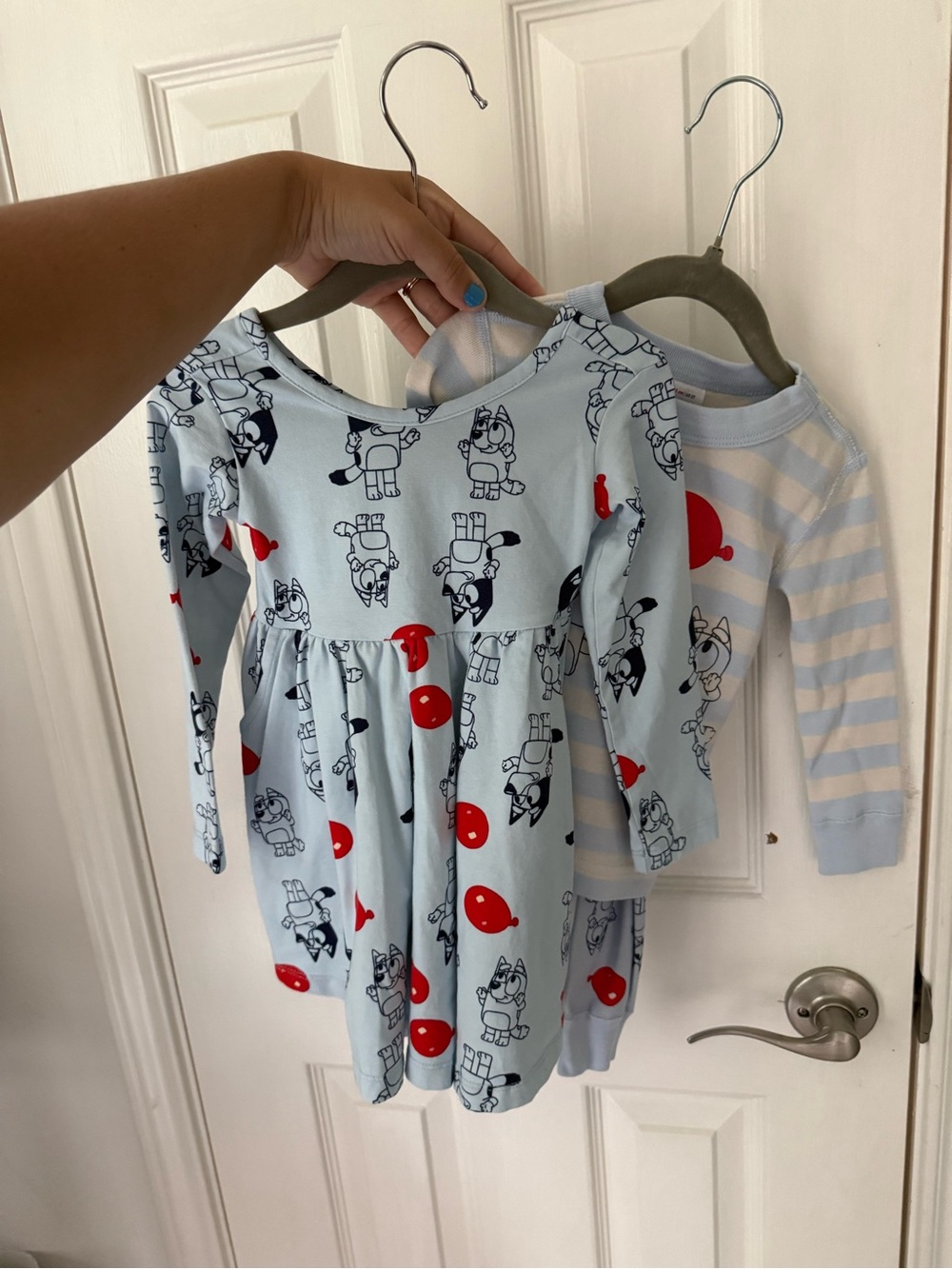 Hanna Andersson bluey dress and pj set 2t